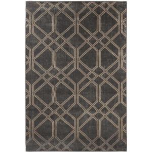 Superior Indoor Area Rug, Plush Soft Rugs for Living Room, Bedroom, Office, Dining, Kitchen Floors, Modern Aesthetic, Geometric Diamond Lattice Floor Decor, Abner Collection, 2’7″ x 8′, Grey(Grey)