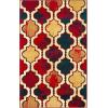 Superior Indoor Area Runner, Jute Backed, Perfect for Hallway, Living/ Dining Room, Bedroom, Office, Kitchen, Entryway, Modern Geometric Trellis Floor Decor, Viking Collection, 2′ 7″ x 8′, Brown(Red Blue)