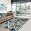 Superior Indoor Area Runner, Jute Backed, Perfect for Hallway, Living/ Dining Room, Bedroom, Office, Kitchen, Entryway, Modern Geometric Trellis Floor Decor, Viking Collection, 2′ 7″ x 8′, Brown(Deep Royal)