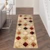 Superior Indoor Area Runner, Jute Backed, Perfect for Hallway, Living/ Dining Room, Bedroom, Office, Kitchen, Entryway, Modern Geometric Trellis Floor Decor, Viking Collection, 2′ 7″ x 8′, Brown(Beige)