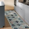 Superior Indoor Area Runner, Jute Backed, Perfect for Hallway, Living/ Dining Room, Bedroom, Office, Kitchen, Entryway, Modern Geometric Trellis Floor Decor, Viking Collection, 2′ 7″ x 8′, Brown(Deep Royal)