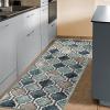 Superior Indoor Area Runner, Jute Backed, Perfect for Hallway, Living/ Dining Room, Bedroom, Office, Kitchen, Entryway, Modern Geometric Trellis Floor Decor, Viking Collection, 2′ 7″ x 8′, Brown(Deep Royal)