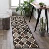 Superior Indoor Area Runner, Jute Backed, Perfect for Hallway, Living/ Dining Room, Bedroom, Office, Kitchen, Entryway, Modern Geometric Trellis Floor Decor, Viking Collection, 2′ 7″ x 8′, Brown(A Chocolate)
