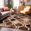 Superior Indoor Area Runner, Jute Backed, Perfect for Hallway, Living/ Dining Room, Bedroom, Office, Kitchen, Entryway, Modern Geometric Trellis Floor Decor, Viking Collection, 2′ 7″ x 8′, Brown(Coffee)