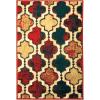 Superior Indoor Area Runner, Jute Backed, Perfect for Hallway, Living/ Dining Room, Bedroom, Office, Kitchen, Entryway, Modern Geometric Trellis Floor Decor, Viking Collection, 2′ 7″ x 8′, Brown(Red Blue)