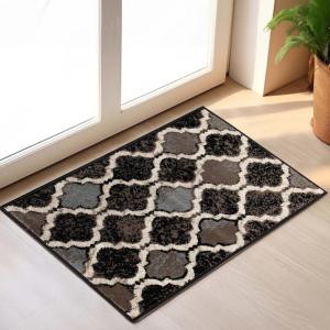 Superior Indoor Area Runner, Jute Backed, Perfect for Hallway, Living/ Dining Room, Bedroom, Office, Kitchen, Entryway, Modern Geometric Trellis Floor Decor, Viking Collection, 2′ 7″ x 8′, Brown(A Chocolate)
