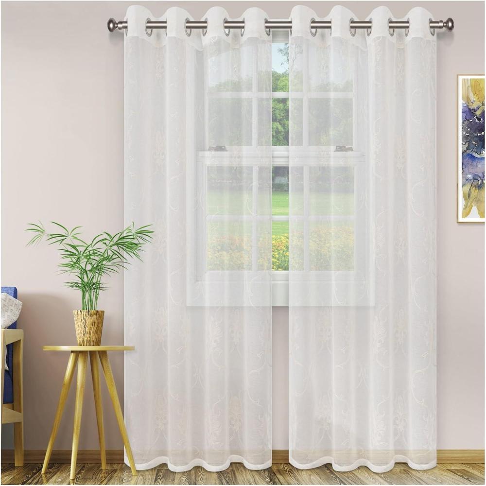 imageSuperior Quatrefoil Embroidered Curtains Window Accents Perfect For Family Room or Bedroom Classic Modern Traditional with Rod Pockets or Grommets Curtain Set of 2 Panels 52quot X 96quot Navy BlueIvory