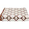 Superior Luxurious Diamonds Cotton Absorbent Oversized Bath Sheet Set of Two, Quick Dry, Perfect for Bathroom, Kitchen, or Beach, Attached Loop for Hook Hanging, Diamond and Solid, Red/Navy Blue(Chocolate/Cream)