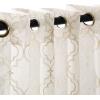Superior Quality Lightweight Embroidered Imperial Trellis Sheer Stainless Grommets Window Treatment Curtain Panel (Set of 2) 52″ x 108″ – Champagne