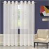 Superior Quality Lightweight Embroidered Imperial Trellis Sheer Stainless Grommets Window Treatment Curtain Panel (Set of 2) 52″ x 108″ – Champagne