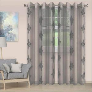 Superior Dalitso Rope Sheer Curtains, Window Accents, Braided Rope, Stripe, Textured, Traditional, Modern, Transitional Design with Stainless Grommets, Curtain Set of 2 Panels, 52″ W X 84″ L, Ecru(Charcoal)