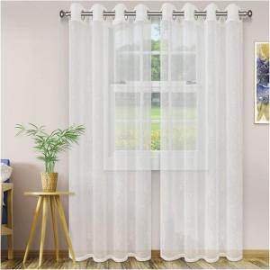 Superior Quatrefoil Embroidered Curtains, Window Accents, Perfect For Family Room or Bedroom, Classic, Modern, Traditional with Rod Pockets or Grommets, Curtain Set of 2 Panels, 52″ X 96″, Navy Blue(Ivory)