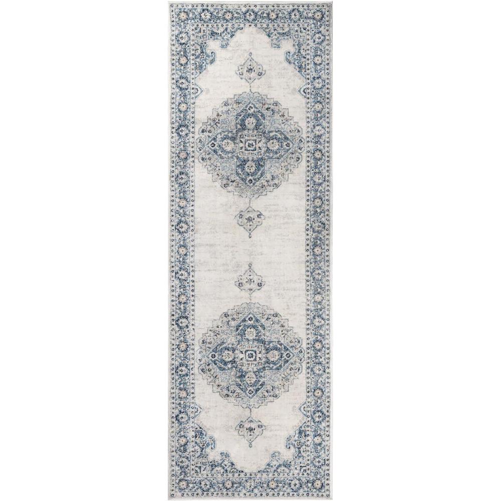 imageSuperior Indoor Area Rug Cotton Backing Traditional Medallion Rugs for Living Room Kitchen Dining Office Bedroom Floors Entryway Modern Farmhouse Home Decor Demelza Collection 3 x 5 BlueDemelza  Blue