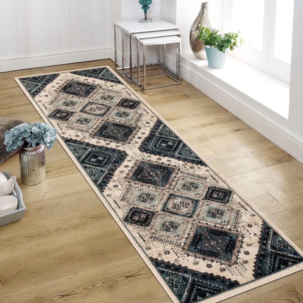 imageSuperior Montauk Collection Indoor Large Area Rug Neutral Striped Design Decor for Bedroom Living Room Kitchen Entryway Office Dining Laundry Dorm Floor Throw Jute Backing 5 x 8 GoldWhitenavy