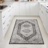 Superior Indoor Area Rug, Cotton Backing, Traditional Medallion Rugs for Living Room, Kitchen, Dining, Office, Bedroom Floors, Entryway, Modern Farmhouse Home Decor, Demelza Collection, 3′ x 5′, Blue(Layl – Beige Brown)