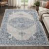 Superior Indoor Area Rug, Cotton Backing, Traditional Medallion Rugs for Living Room, Kitchen, Dining, Office, Bedroom Floors, Entryway, Modern Farmhouse Home Decor, Demelza Collection, 3′ x 5′, Blue(Demelza – Blue)