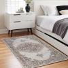 Superior Indoor Area Rug, Cotton Backing, Traditional Medallion Rugs for Living Room, Kitchen, Dining, Office, Bedroom Floors, Entryway, Modern Farmhouse Home Decor, Demelza Collection, 3′ x 5′, Blue(Demelza – Brown)