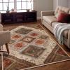 Superior Montauk Collection Indoor Large Area Rug, Neutral Striped Design, Decor for Bedroom, Living Room, Kitchen, Entryway, Office, Dining, Laundry, Dorm, Floor Throw, Jute Backing, 5′ x 8′, Gold(White-rust)
