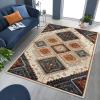 Superior Montauk Collection Indoor Large Area Rug, Neutral Striped Design, Decor for Bedroom, Living Room, Kitchen, Entryway, Office, Dining, Laundry, Dorm, Floor Throw, Jute Backing, 5′ x 8′, Gold(White-blue)