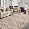 Superior Montauk Collection Indoor Large Area Rug, Neutral Striped Design, Decor for Bedroom, Living Room, Kitchen, Entryway, Office, Dining, Laundry, Dorm, Floor Throw, Jute Backing, 5′ x 8′, Gold(Beige Grey)