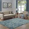 Superior Montauk Collection Indoor Large Area Rug, Neutral Striped Design, Decor for Bedroom, Living Room, Kitchen, Entryway, Office, Dining, Laundry, Dorm, Floor Throw, Jute Backing, 5′ x 8′, Gold(Blue)