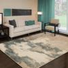 Superior Montauk Collection Indoor Large Area Rug, Neutral Striped Design, Decor for Bedroom, Living Room, Kitchen, Entryway, Office, Dining, Laundry, Dorm, Floor Throw, Jute Backing, 5′ x 8′, Gold(Ivory Blue)
