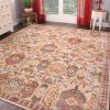 SUPERIOR Indoor Area Rug or Runner, Patchwork Rustic Leaves Floor Decor, Soft Plush Rugs for Living Room, Office, Kitchen, Dining, Aesthetic Home Accessories, Zelder Collection 5ft x 8ft – Rust