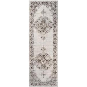Superior Indoor Area Rug, Cotton Backing, Traditional Medallion Rugs for Living Room, Kitchen, Dining, Office, Bedroom Floors, Entryway, Modern Farmhouse Home Decor, Demelza Collection, 3′ x 5′, Blue(Demelza – Grey)