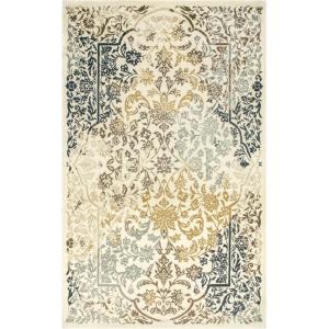 Superior Montauk Collection Indoor Large Area Rug, Neutral Striped Design, Decor for Bedroom, Living Room, Kitchen, Entryway, Office, Dining, Laundry, Dorm, Floor Throw, Jute Backing, 5′ x 8′, Gold(Ivory Brown)