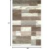 Superior Modern Rockwood Collection Area Rug, 8mm Pile Height with Jute Backing, Textured Geometric Brick Design, Anti-Static, Water-Repellent Rugs – Light Blue & Ivory, 4′ x 6′ Rug