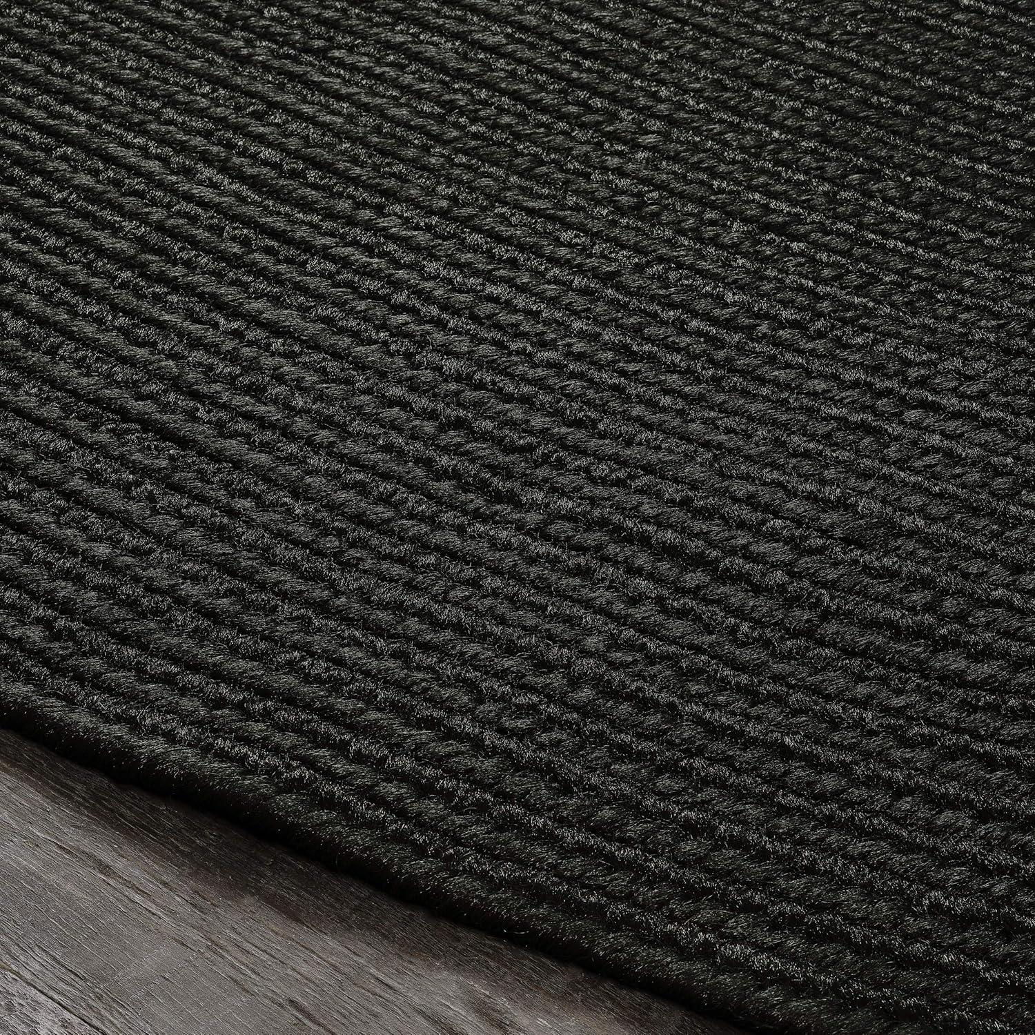 imageSuperior IndoorOutdoor Area Rug Reversible Braided Floor Decor for Living Room Kitchen Patio Front Porch Modern Boho Farmhouse Rugs Hardwood Bedroom Accessories 5 x 8 Black