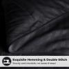 Superior Brushed Microfiber 1 cm Striped Comforter, Down Alternative Bedding, Reversible, Medium Weight, Fluffy, Decorative, Duvet Insert, Oversized Blanket, Box Quilt Design, Twin/Twin XL, Black