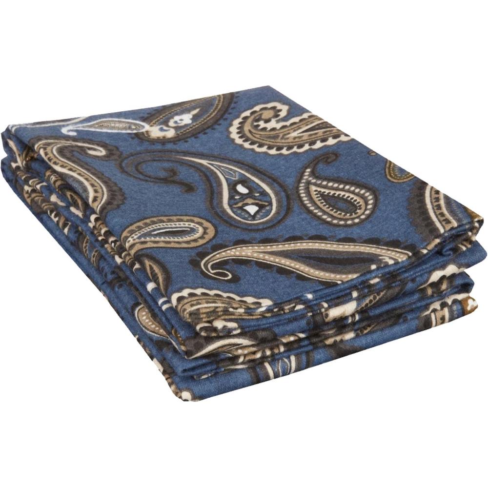 imageSuperior Premium Cotton Flannel Pillowcases All Season 100 Brushed Cotton Flannel Bedding Pillowcase Set of 2  Standard Paisley GreyPaisley Navy Blue