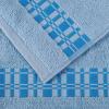 Superior 6-Piece Cotton Towel Set, Geometric Design, Dobby Border, Plush Quick Dry Towels, Decorative Bathroom, Spa, Includes 2 Bath, 2 Hand, 2 Face Towels/ Washcloth, Larissa Collection, Navy Blue(Light Blue)
