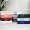 Superior 6-Piece Cotton Towel Set, Geometric Design, Dobby Border, Plush Quick Dry Towels, Decorative Bathroom, Spa, Includes 2 Bath, 2 Hand, 2 Face Towels/ Washcloth, Larissa Collection, Navy Blue(Forest Green)