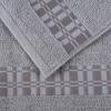Superior 6-Piece Cotton Towel Set, Geometric Design, Dobby Border, Plush Quick Dry Towels, Decorative Bathroom, Spa, Includes 2 Bath, 2 Hand, 2 Face Towels/ Washcloth, Larissa Collection, Navy Blue(Chrome)