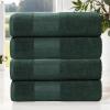 Superior 6-Piece Cotton Towel Set, Geometric Design, Dobby Border, Plush Quick Dry Towels, Decorative Bathroom, Spa, Includes 2 Bath, 2 Hand, 2 Face Towels/ Washcloth, Larissa Collection, Navy Blue(Forest Green)
