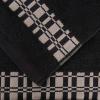 Superior 6-Piece Cotton Towel Set, Geometric Design, Dobby Border, Plush Quick Dry Towels, Decorative Bathroom, Spa, Includes 2 Bath, 2 Hand, 2 Face Towels/ Washcloth, Larissa Collection, Navy Blue(Black)