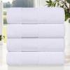 Superior 6-Piece Cotton Towel Set, Geometric Design, Dobby Border, Plush Quick Dry Towels, Decorative Bathroom, Spa, Includes 2 Bath, 2 Hand, 2 Face Towels/ Washcloth, Larissa Collection, Navy Blue(White-white)