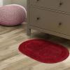Superior Non-Slip 2 Piece Bath Rug Set, Ultra Plush, Soft, and Absorbent 100% Combed Cotton Pile – Traditional Oval Bath Mat Set, Cream(Burgundy – Oval)