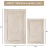 Superior Non-Slip 2 Piece Bath Rug Set, Ultra Plush, Soft, and Absorbent 100% Combed Cotton Pile – Traditional Oval Bath Mat Set, Cream(Cream)