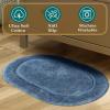 Superior Non-Slip 2 Piece Bath Rug Set, Ultra Plush, Soft, and Absorbent 100% Combed Cotton Pile – Traditional Oval Bath Mat Set, Cream(Sapphire – Oval)