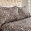 Superior Premium Cotton Flannel Pillowcases, All Season 100% Brushed Cotton Flannel Bedding, Pillowcase Set of 2 , Standard, Paisley Grey(Paisley Grey)