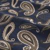Superior Premium Cotton Flannel Pillowcases, All Season 100% Brushed Cotton Flannel Bedding, Pillowcase Set of 2 , Standard, Paisley Grey(Paisley Navy Blue)