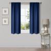 Superior Blackout Curtains, Room Darkening, Bedroom, Living Window Accents, Sun Blocking, Thermal, Classic Modern, Solid Collection, Set of 2 Panels, Rod Pocket, 26″ x 63″, Navy Blue