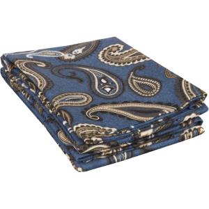 Superior Premium Cotton Flannel Pillowcases, All Season 100% Brushed Cotton Flannel Bedding, Pillowcase Set of 2 , Standard, Paisley Grey(Paisley Navy Blue)