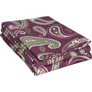 Superior Premium Cotton Flannel Pillowcases, All Season 100% Brushed Cotton Flannel Bedding, Pillowcase Set of 2 , Standard, Paisley Grey(Paisley Purple)