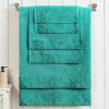 Superior 6 Piece Cotton Towel Set, Floral Jacquard Dobby Border, Quick Dry, Decorative Bathroom, Shower, Bath, Includes 2 Body, 2 Hand, 2 Face Towels/Washcloths, Wisteria Collection, Garnet Red(Turquoise)