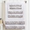 Superior 6 Piece Cotton Towel Set, Floral Jacquard Dobby Border, Quick Dry, Decorative Bathroom, Shower, Bath, Includes 2 Body, 2 Hand, 2 Face Towels/Washcloths, Wisteria Collection, Garnet Red(White)
