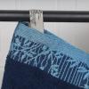 Superior 6 Piece Cotton Towel Set, Floral Jacquard Dobby Border, Quick Dry, Decorative Bathroom, Shower, Bath, Includes 2 Body, 2 Hand, 2 Face Towels/Washcloths, Wisteria Collection, Garnet Red(Navy Blue)